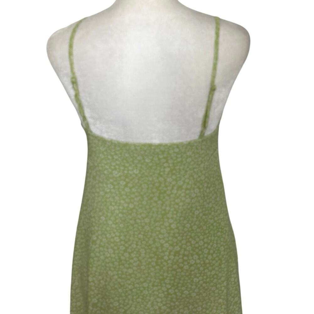 AE Y2K Babydoll Mesh Green Ditsy Floral Mini Dress Small Coquette Fairy Indie - Picture 9 of 13